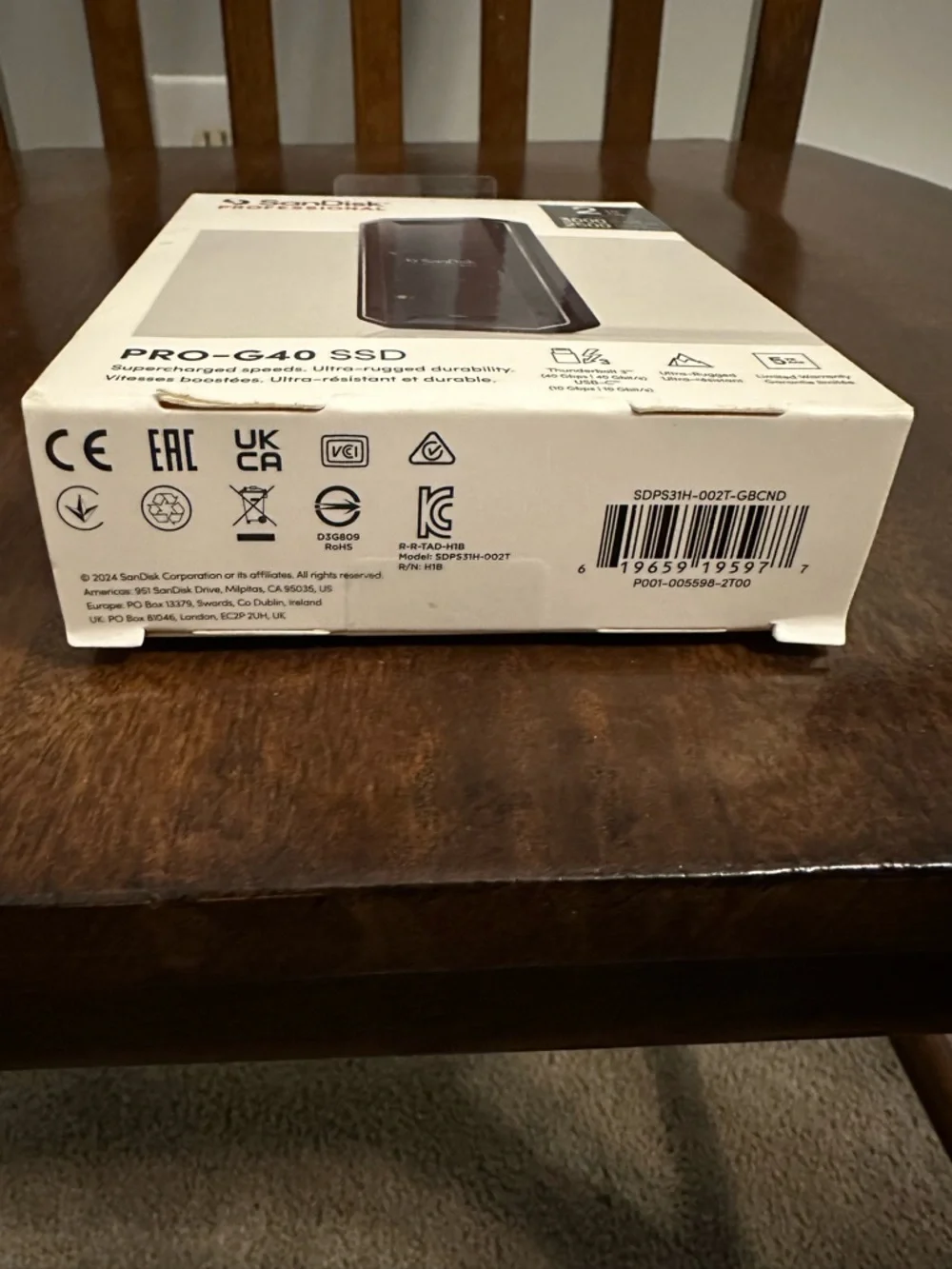 New 2TB SanDisk Professional PRO-G40 Portable NVMe SSD Thunderbolt 3 - Picture 9 of 9